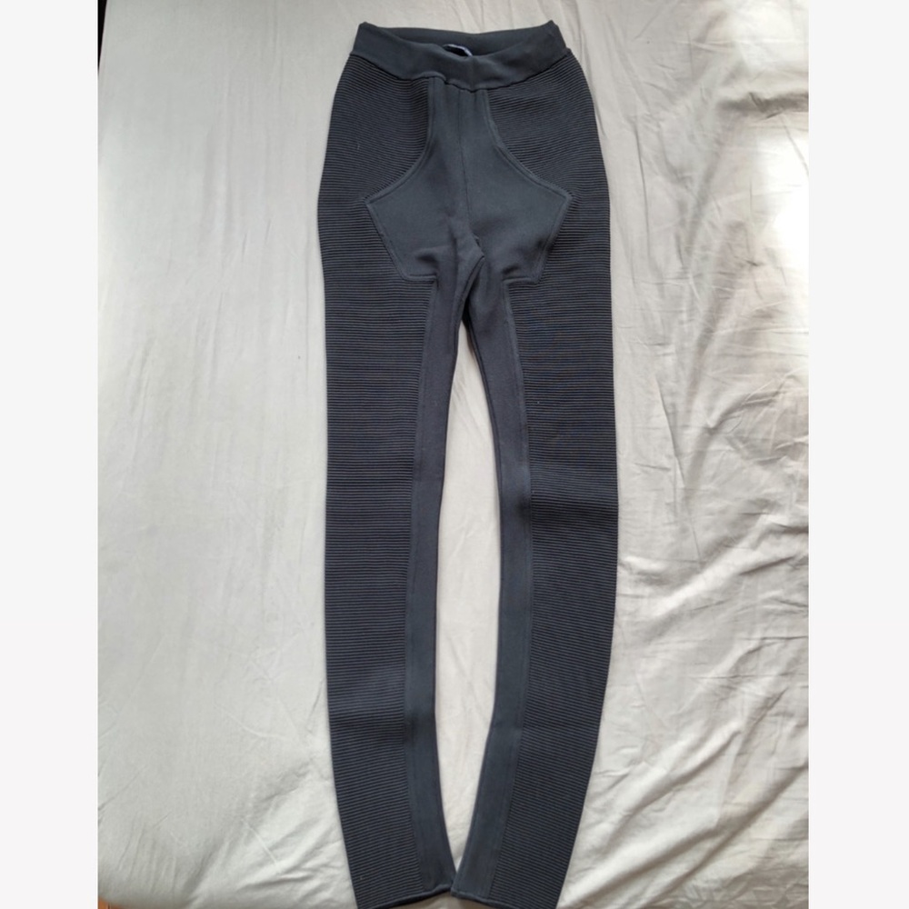 Alexander Wang black ribbed leggings pants